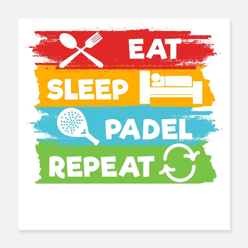 Padel Team Player Padel Racket Sport Statement Poster 16" x 16" (40x40 cm)