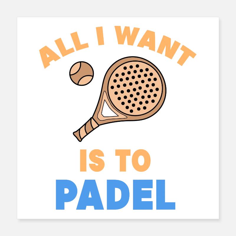Padel Statement Padel Game Players Rackets Balls Poster 16" x 16" (40x40 cm)
