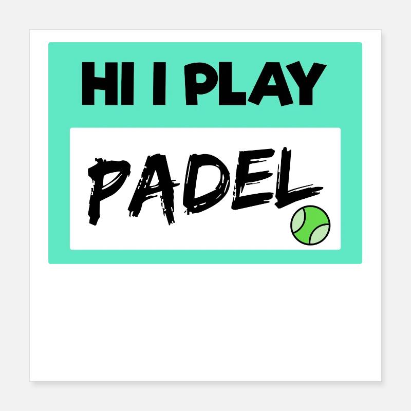 Freizeit Padel Spieler Padelspiel Bälle Statement Poster 40x40 cm