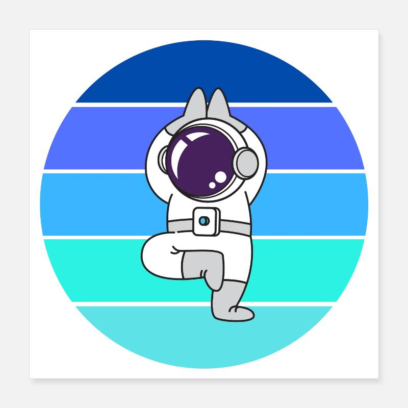 astronaut, flying rocket space Poster 16" x 16" (40x40 cm)