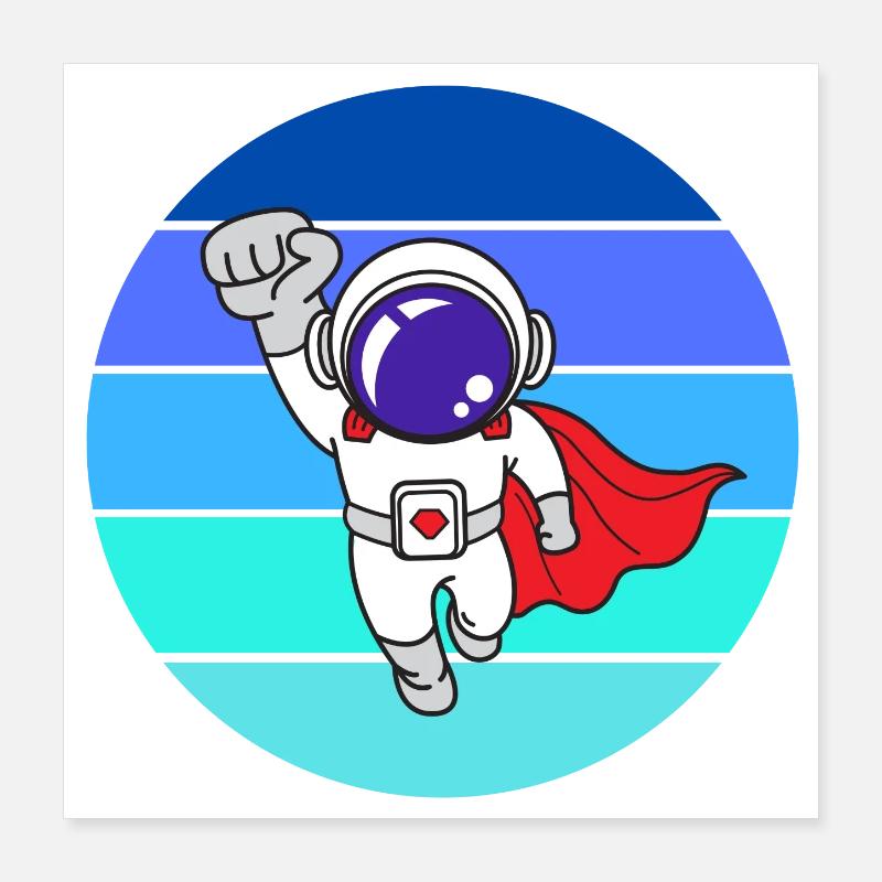 space, galaxie, astronaute Poster 40 x 40 cm