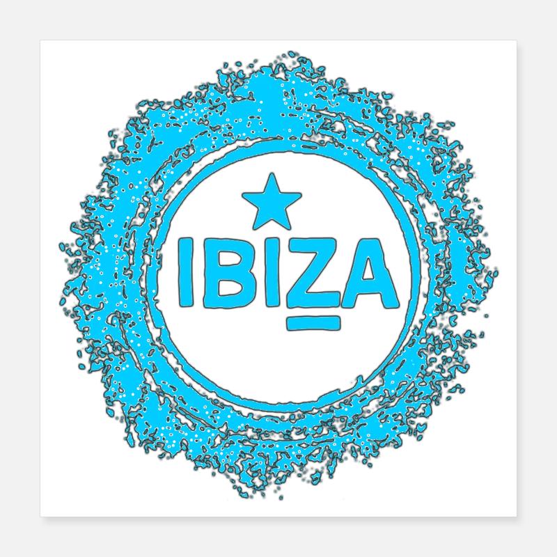 Conception de l’eau d’Ibiza avec étoile Poster 40 x 40 cm