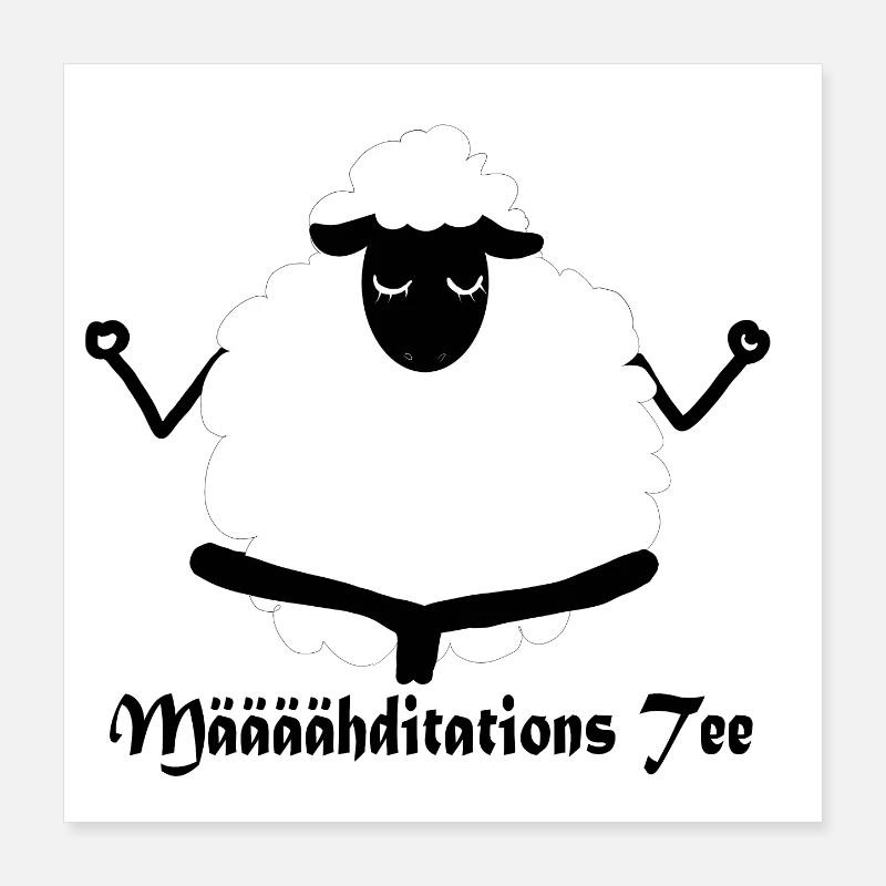Määäähditations Tee Poster 40x40 cm