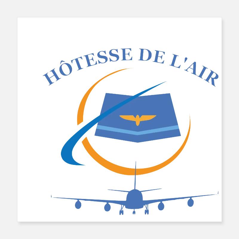 Hôtesse de l'air Poster 40 x 40 cm