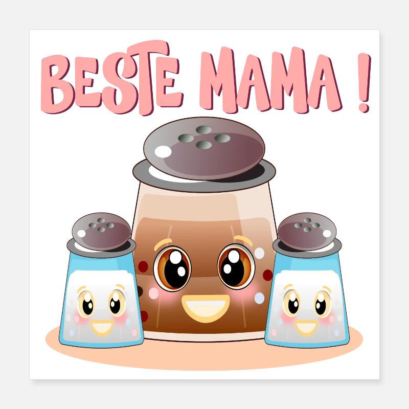 Beste Mama Muttertag - MUTTER KIND FAMILIE Poster 40x40 cm