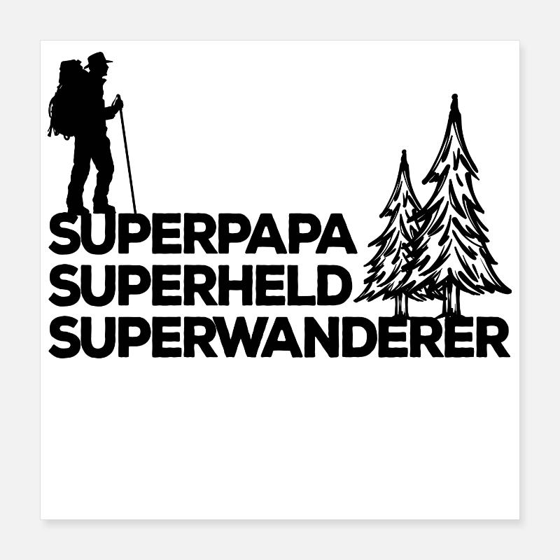 Mountain Hike Hiker Hiking Statement Hike Poster 16" x 16" (40x40 cm)
