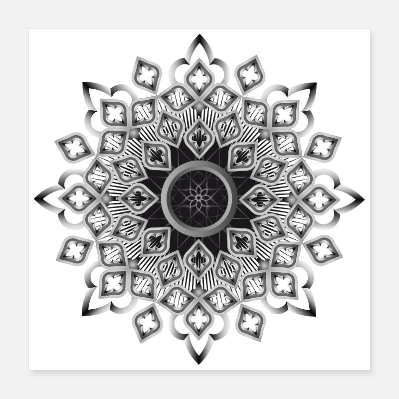 Gothic rosette stained glass window ornament Poster 16" x 16" (40x40 cm)