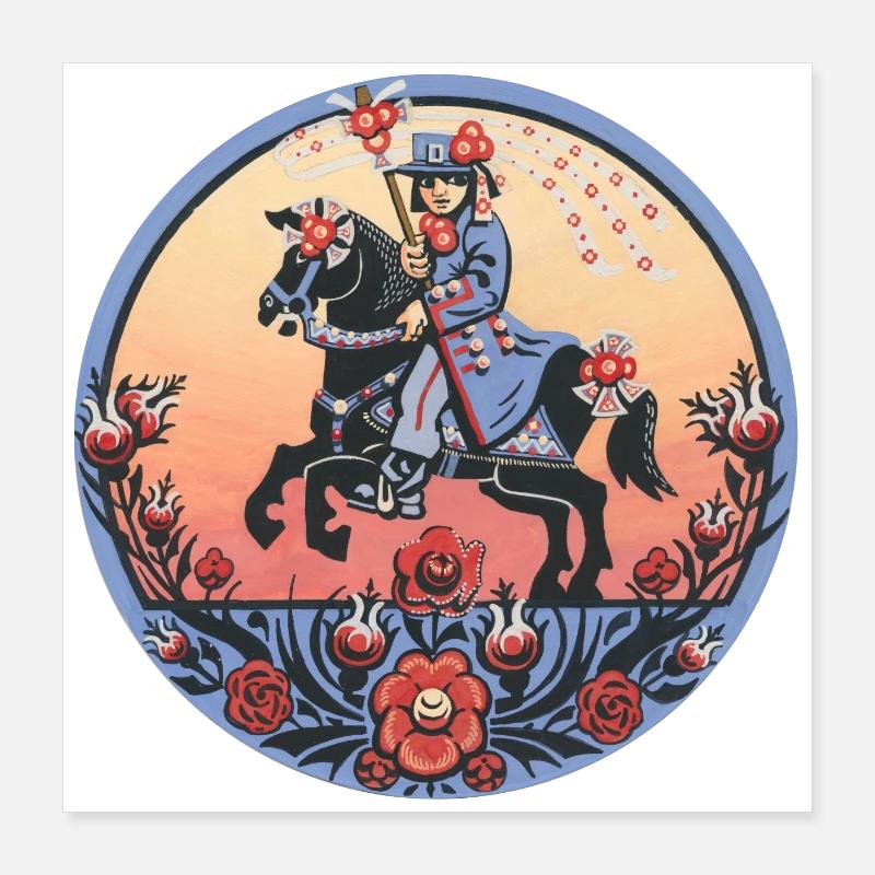 Sorbische Folklore – Reiter und Festtradition Poster 40x40 cm