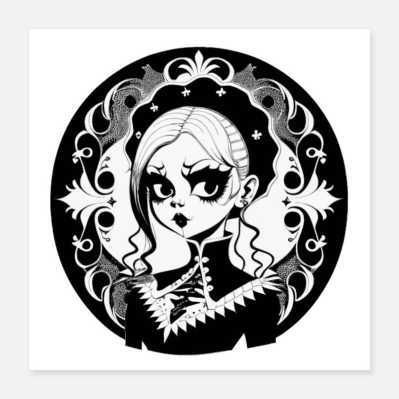 Gothic Witch, Goth Witchcraft Poster 16" x 16" (40x40 cm)
