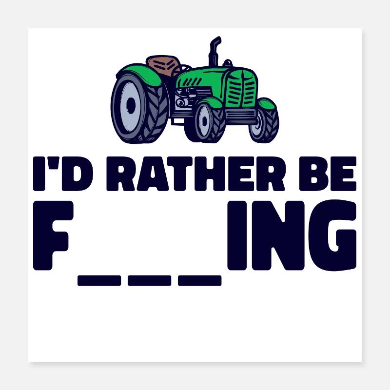 Bauernhof Traktor Statement Landwirtschaft Feld Poster 40x40 cm