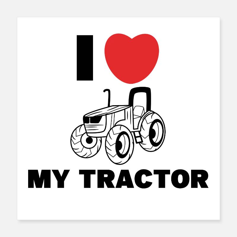Ackerbau Herz Ich Liebe Traktor Statement Bauer Poster 40x40 cm