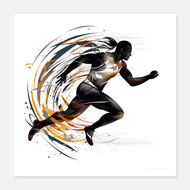 Läufer Poster 40x40 cm