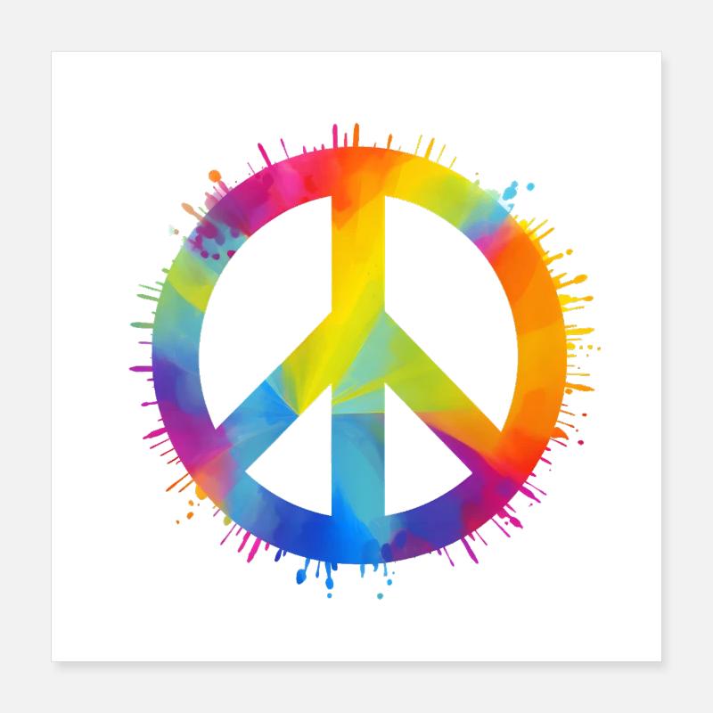 Regenbogen Peace Poster 40x40 cm