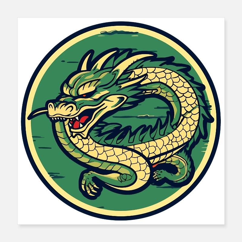 Dragon Crest Circle Patch Poster 40x40 cm
