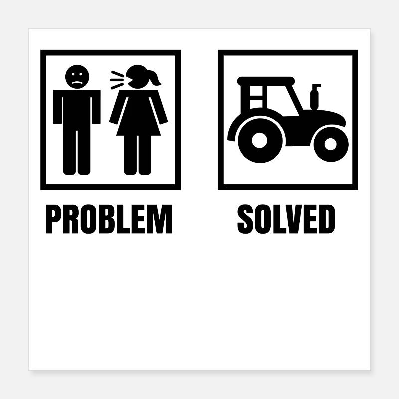 Fahrzeug Traktor Statement Bauer Ackerbau Landluft Poster 40x40 cm