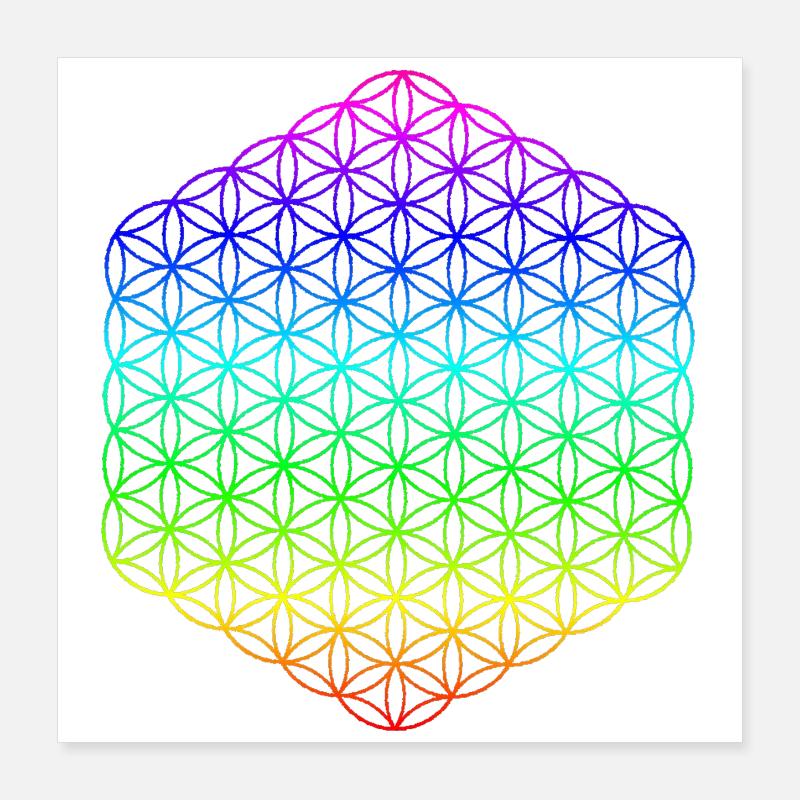 Blume des Lebens - 5. Dimension - Mandala Poster 40x40 cm
