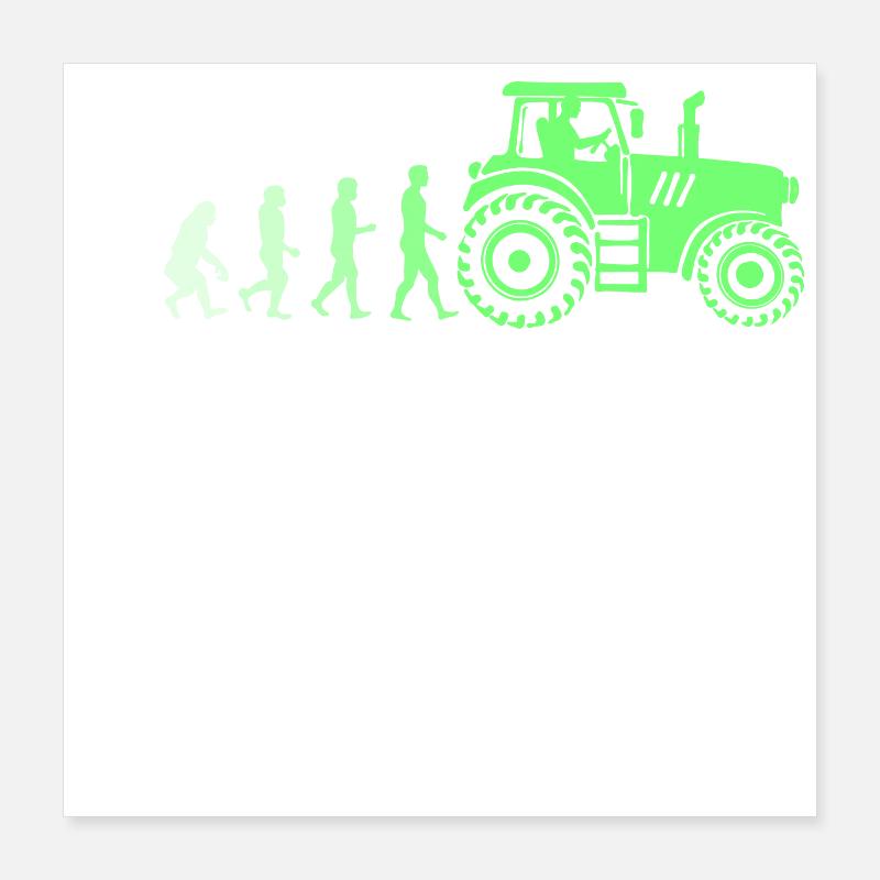 Nutzfahrzeug Traktor Evolution Fahrzeug Bauer Feld Poster 40x40 cm