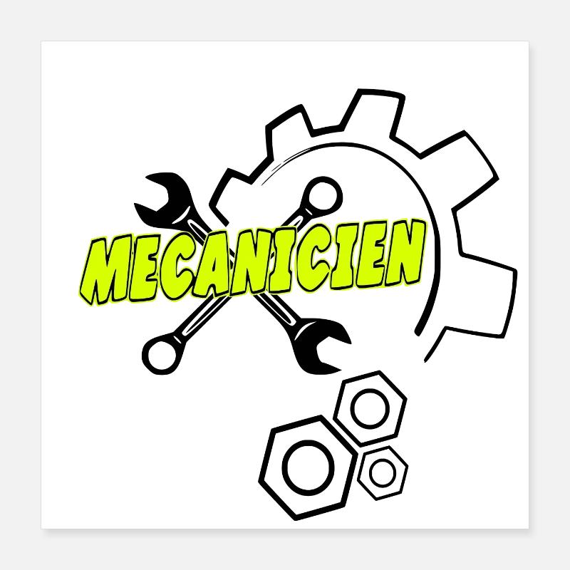 Mécanicien Poster 40 x 40 cm