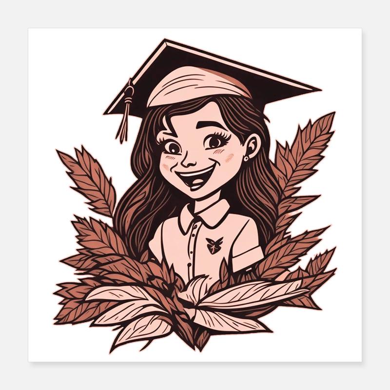 Abitur, Abschluss, Schulabschluss Poster 40x40 cm