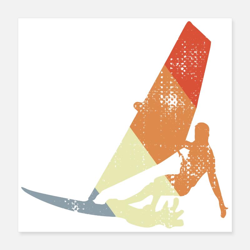 Vintage Windsurfer Poster 40x40 cm