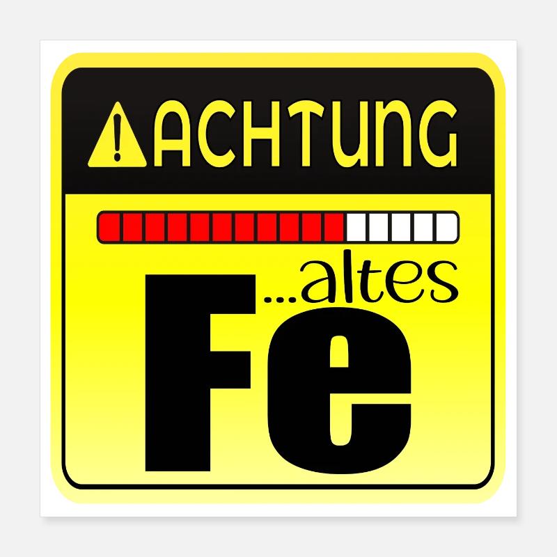 Geburtstagsgeschenk - Eisen Chemische Elemente Poster 40x40 cm