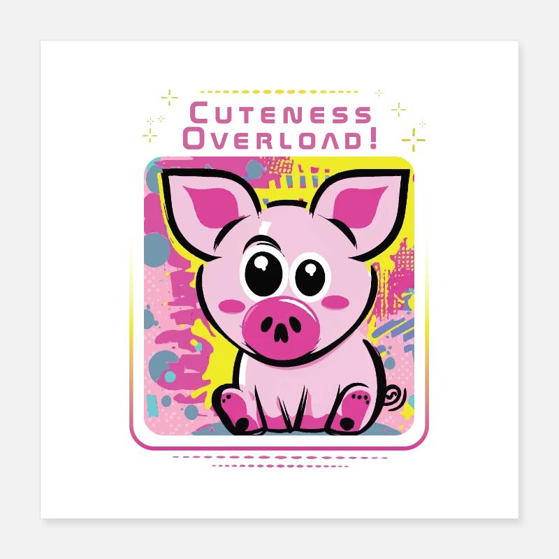 Cochon de boue à libre Poster 40 x 40 cm