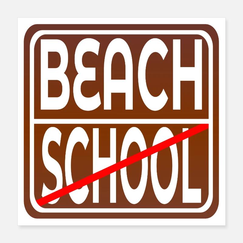 ÉCOLE PLAGE VACANCES D’ÉTÉ ENSEIGNANTS ÉTUDIANTS Poster 40 x 40 cm