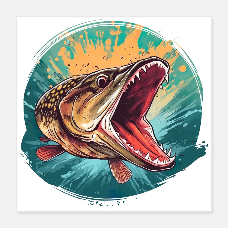 Pike Poster 16" x 16" (40x40 cm)