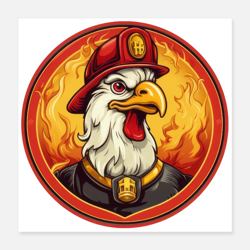 Brigade des pompiers de Hahn Poster 40 x 40 cm