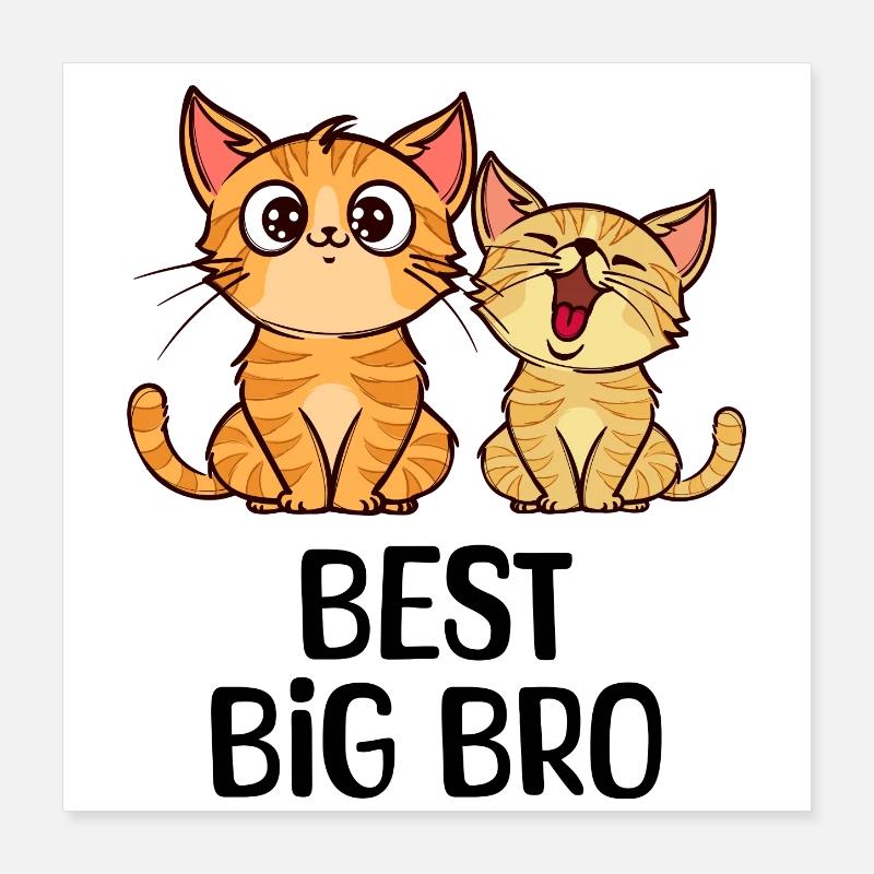 Chat Big Brother Déclaration Bro Frère Amour Poster 40 x 40 cm