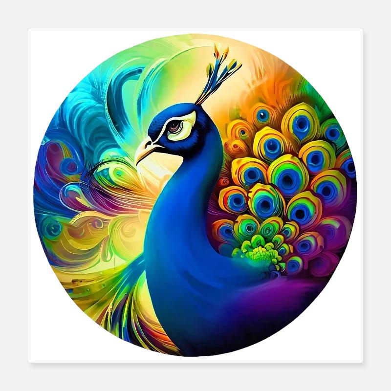 Pfau Poster 40x40 cm