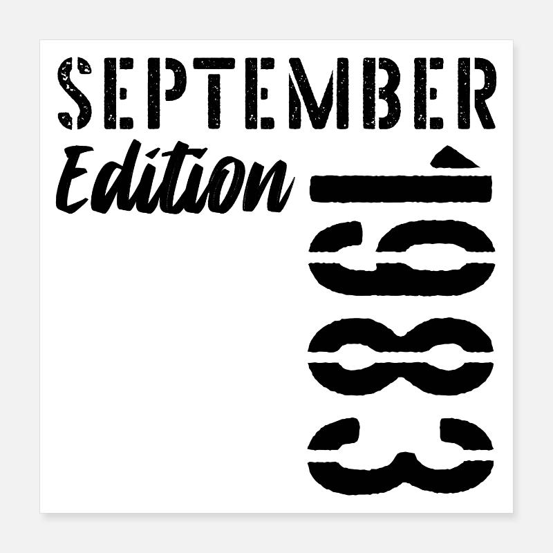 43e anniversaire Septembre 1983 - 43 ans Poster 40 x 40 cm