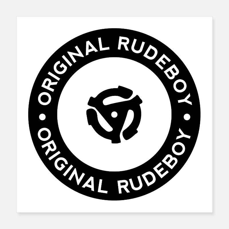 Original Rudeboy Vinyl Record - Black & White Mod Poster 16" x 16" (40x40 cm)