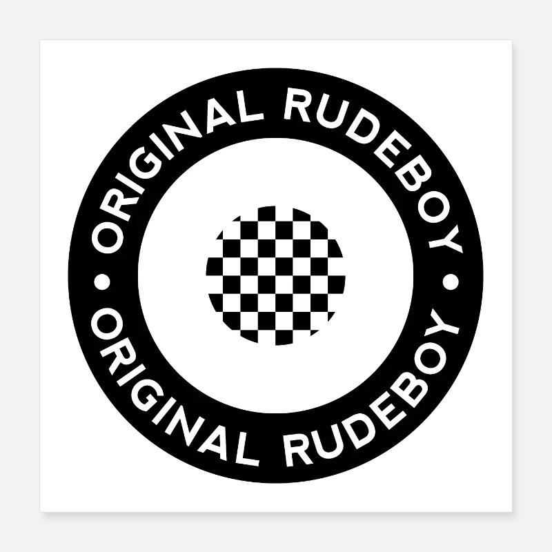 Original Rudeboy 2tone Checkered - Noir & Blanc Poster 40 x 40 cm