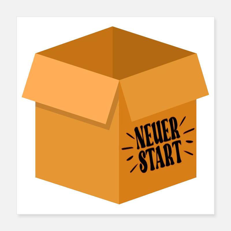 NEUER START - ABSCHIEDSGESCHENKE KARTON Poster 40x40 cm
