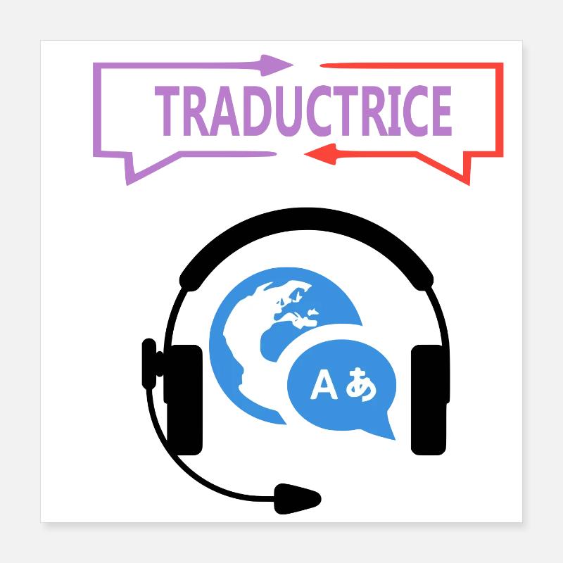 Traductrice Poster 40 x 40 cm