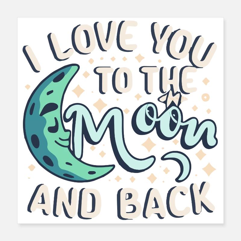 To the Moon and Back - Amour Éternel Poster 40 x 40 cm