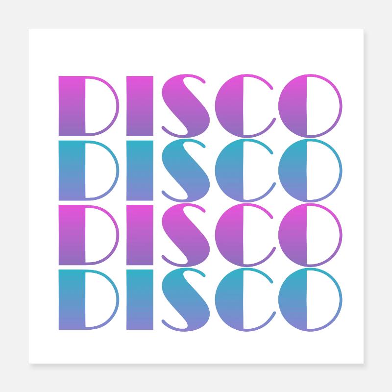 Conception de motif de texte disco vibrant Poster 40 x 40 cm