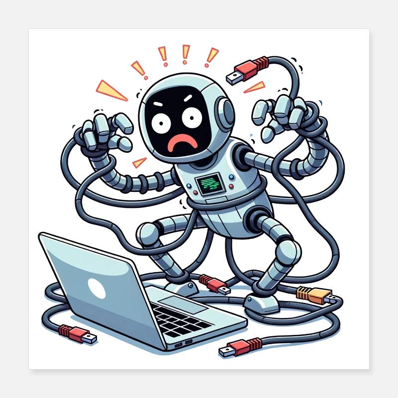 Robo-hackers Poster 40 x 40 cm