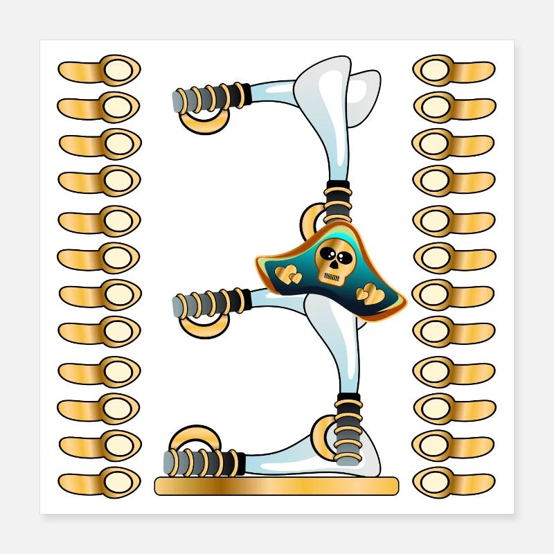 3rd Children's Birthday Party - NUMBER THREE - PIRATES Poster 16" x 16" (40x40 cm)