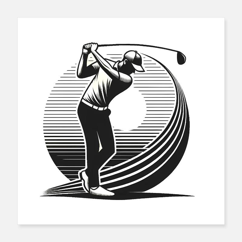 Golfspieler Poster 40x40 cm
