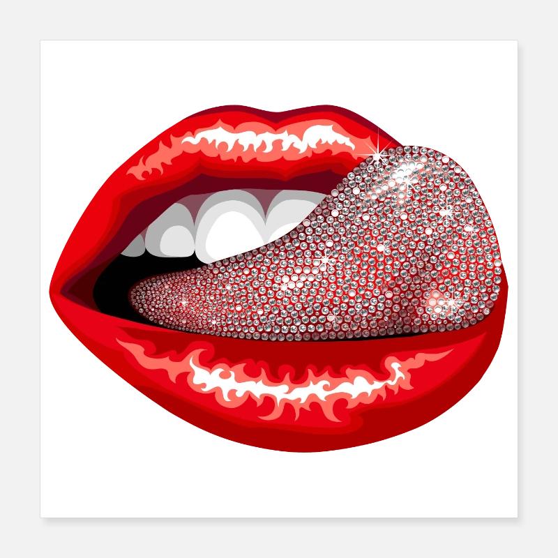 Glitzerzunge Poster 40x40 cm