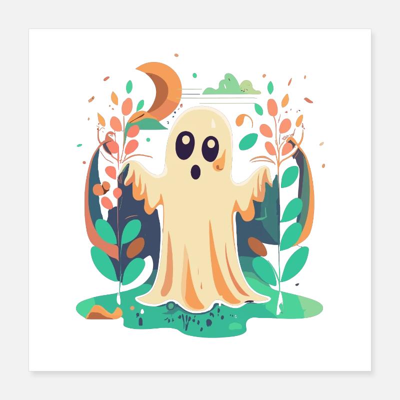 Halloween Ghost Poster 16" x 16" (40x40 cm)