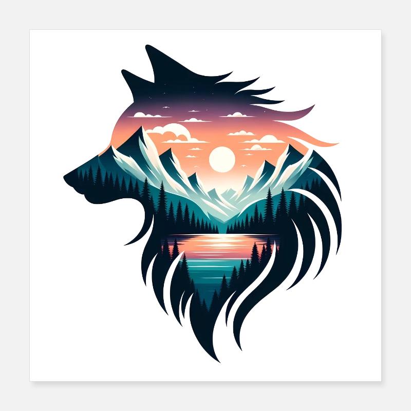 Wolfsgestalt Poster 40x40 cm