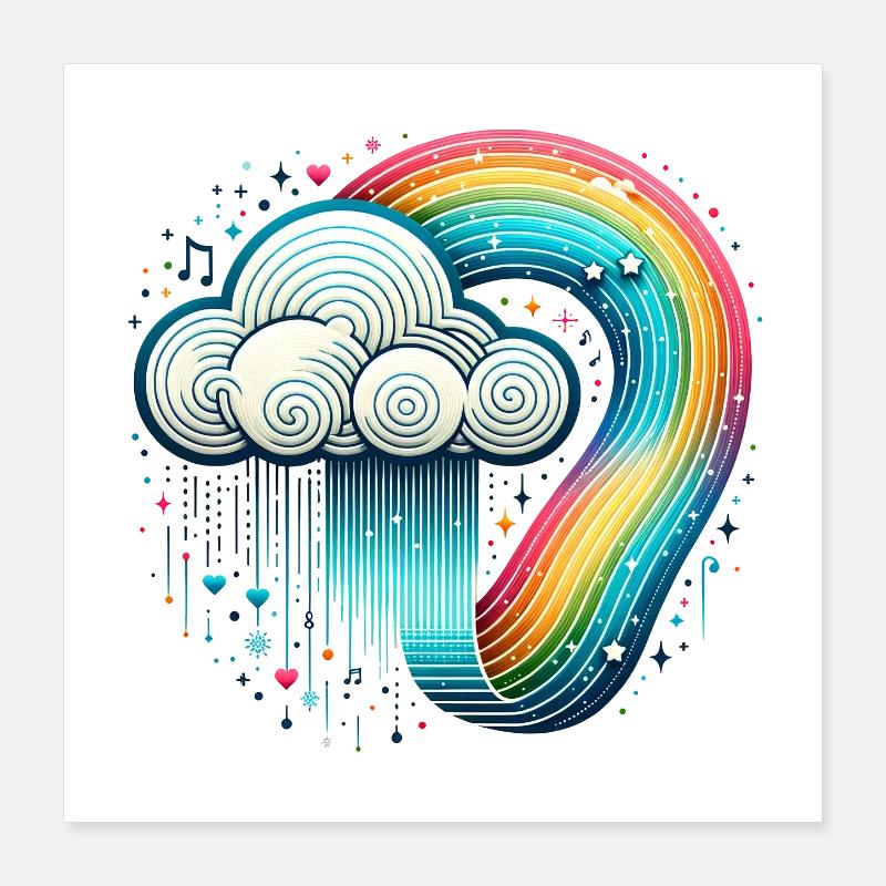Nuage arc-en-ciel Poster 40 x 40 cm