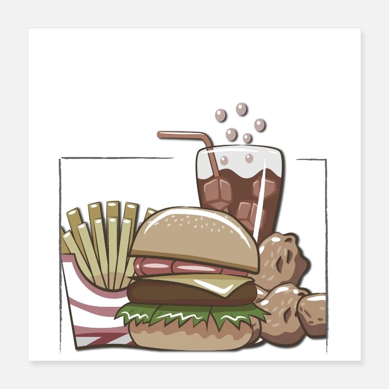 Restauration rapide >> encadrée Poster 40 x 40 cm