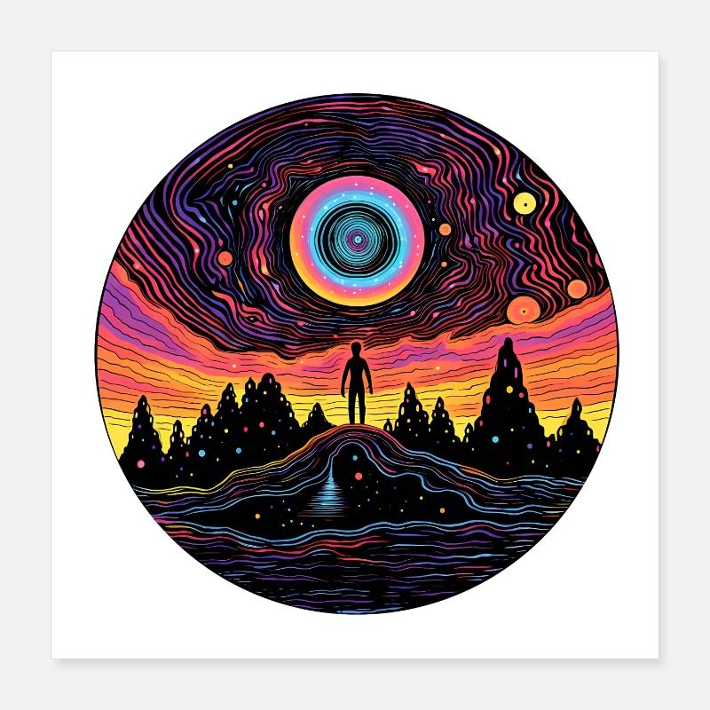 Am Rande des Ereignishorizonts - Surreales Motiv Poster 40x40 cm
