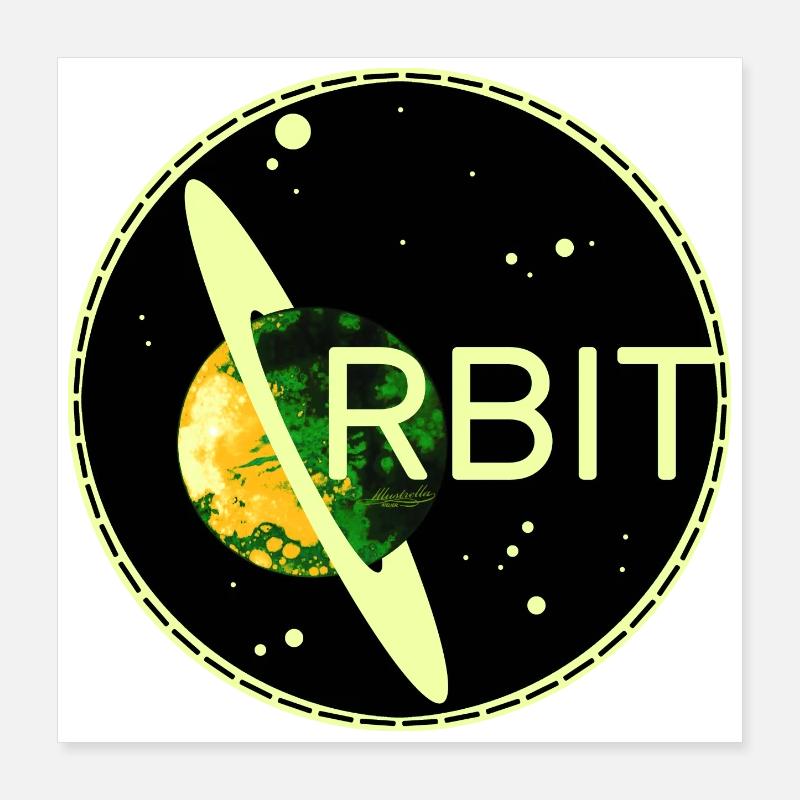 Saturne orbite planète orbite spatiale univers des années 70 Poster 40 x 40 cm