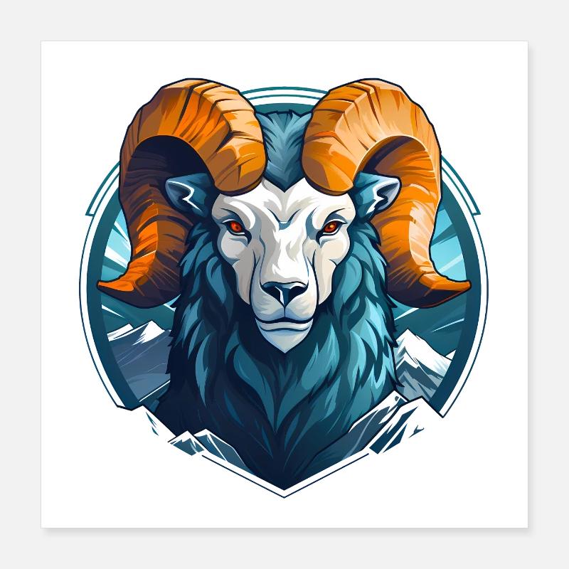 Mascottes Bélier Poster 40 x 40 cm