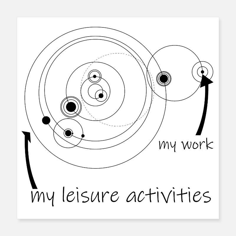 life & work circles (black) Poster 40x40 cm